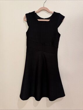 Girls' Black Fit & Flare Cap-Sleeve Dress